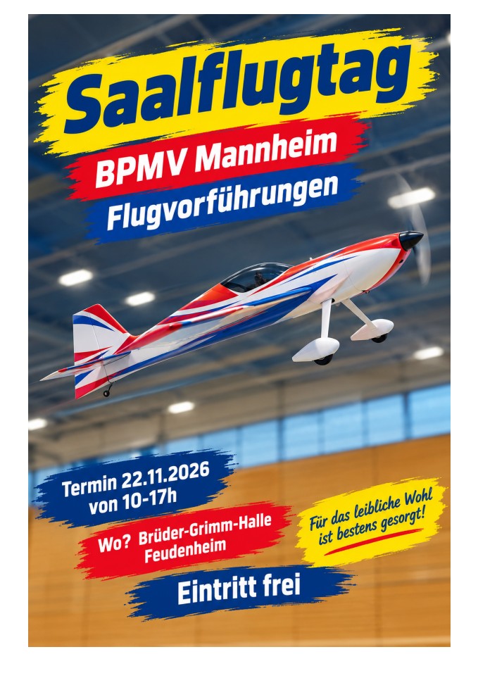 Saalflugtag des BPMV in Mannheim-Feudenheim