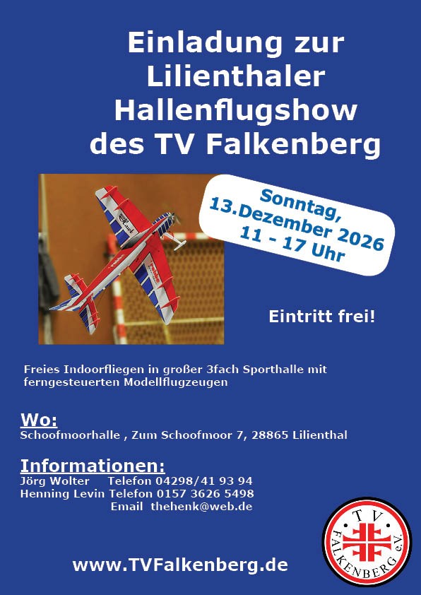 13.12.2026 - Indoorflugtag Halla-Li 2026 - Lilienthal bei Bremen