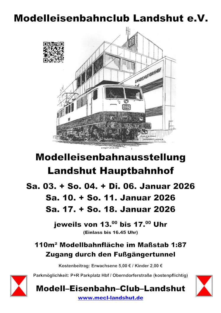 Modelleisenbahn Ausstellung MEC Landshut im Januar 2026